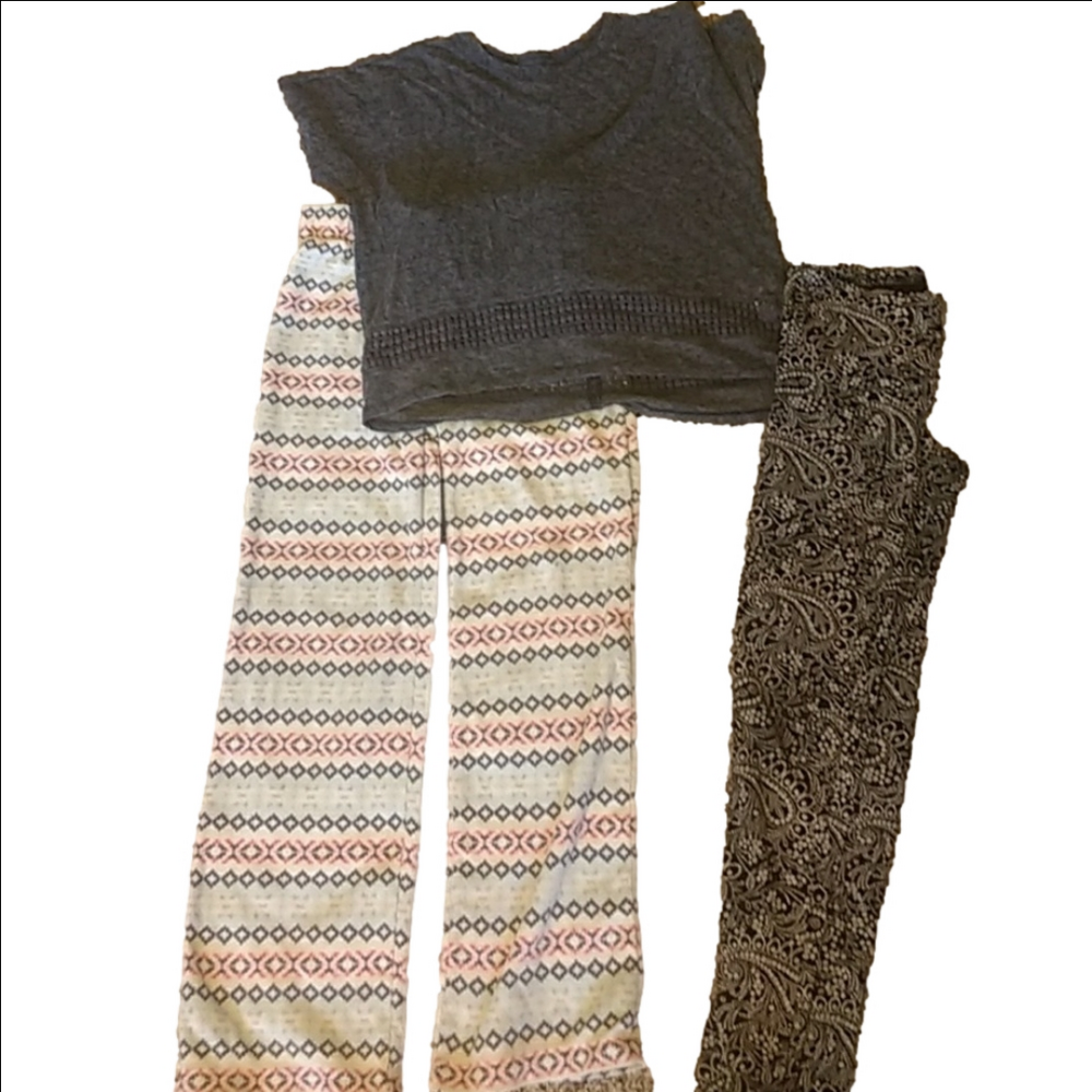 4 Pcs Old Navy (Top, Pj Bottoms 2 Pr Leggings)  lot sz 10/12